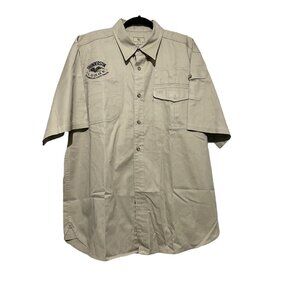 Beretta Men's Button Down Shirt‎ Thunderstik Lodge Tan Brown Size Large